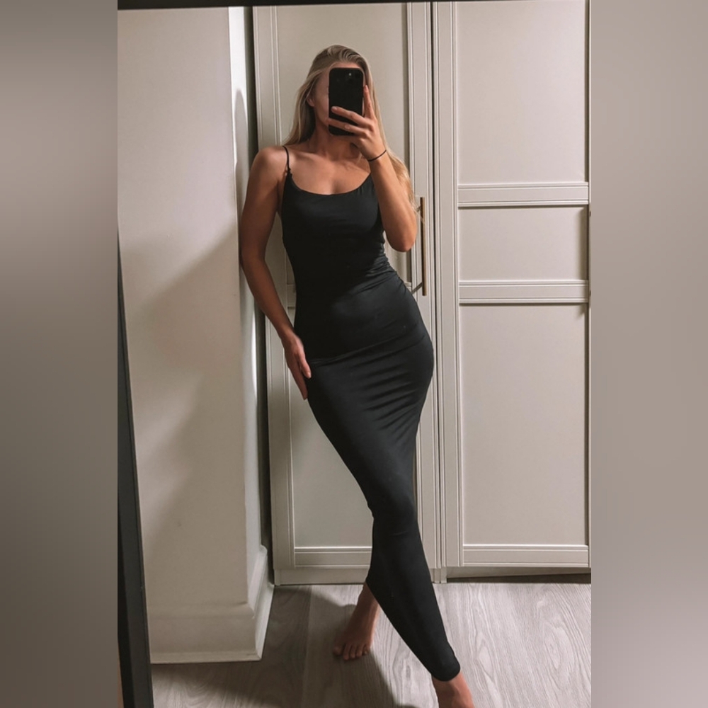Zara Long strappy dress in black